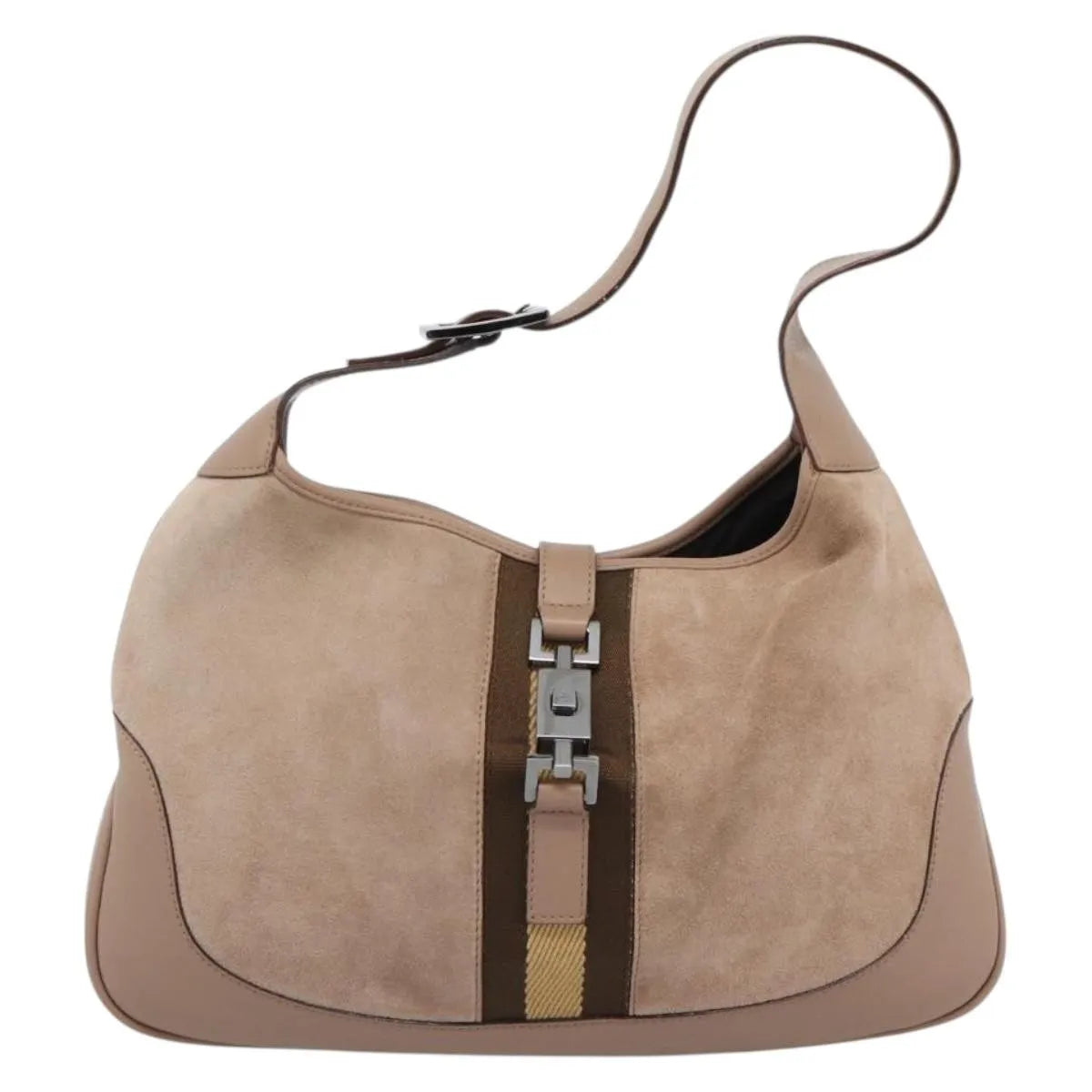 Gucci Jackie O Suede, Beige, Suede, Shoulder Bag