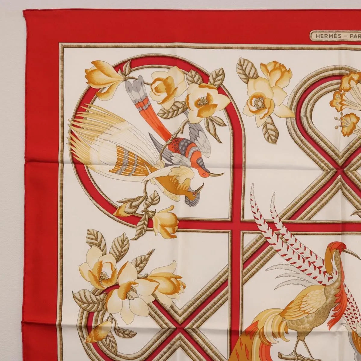 Hermes Carré 90 Silk multicolor, Red, Silk, Scarf