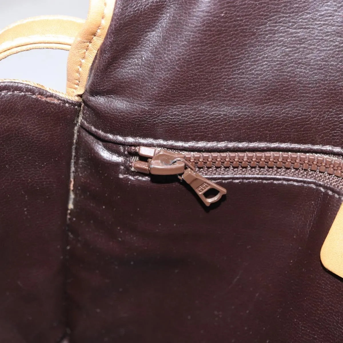 Celine Vintage Macadam Canvas, Beige, Canvas, Shoulder Bag