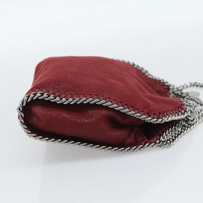 Stella McCartney Falabella Fold Over Clutch Faux Leather, Burgundy, Polyester, Crossbody Bag