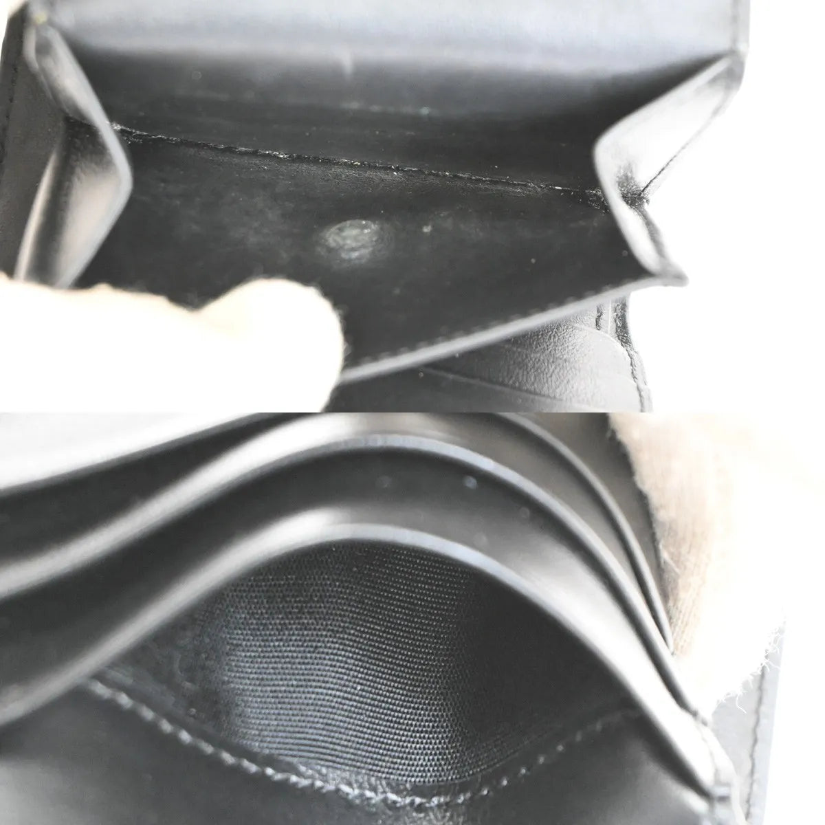 Celine Triomphe Trifold Leather, Black, Leather, Wallet