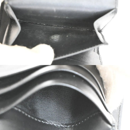 Celine Triomphe Trifold Leather, Black, Leather, Wallet