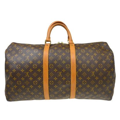 Louis Vuitton Keepall Monogram, Brown, Canvas, Travel Bag