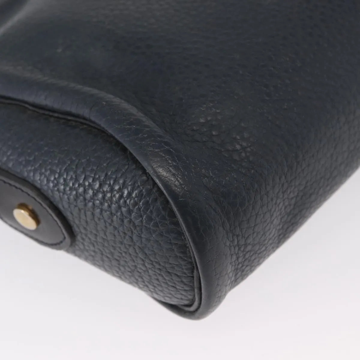 Christian Dior Vintage CD Logo Leather, Navy, Leather, Shoulder Bag