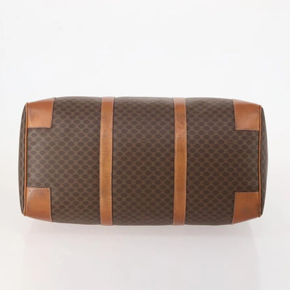 Celine Vintage Macadam Boston Canvas and Leather, Brown, PVC, Handbag