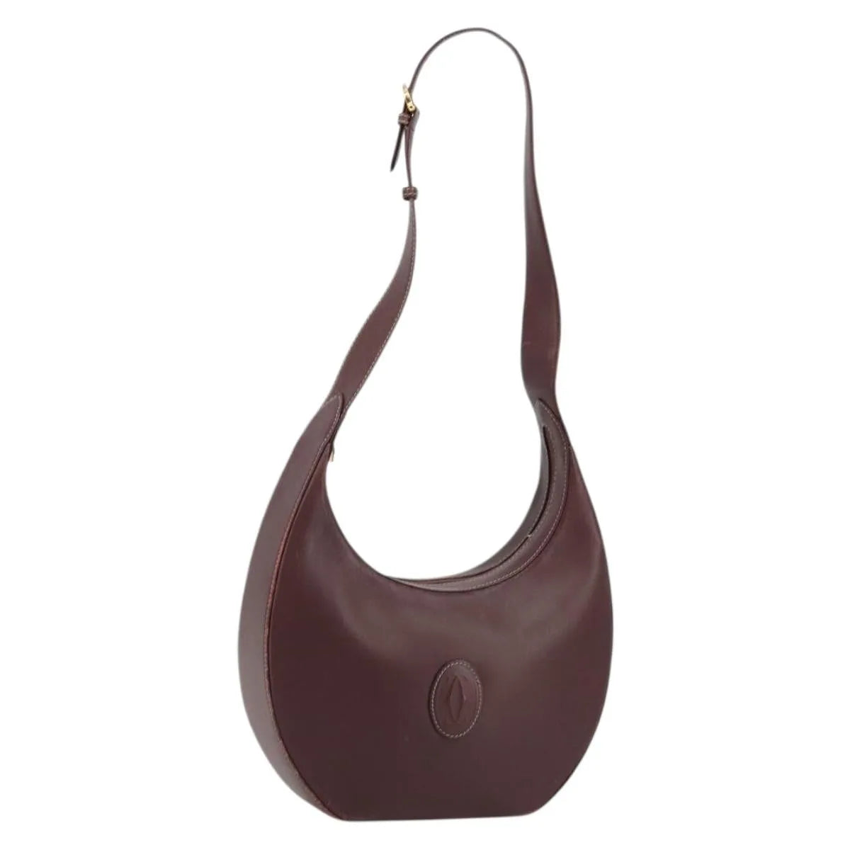 cartier Vintage must de Cartier Leather, Burgundy, Leather, Shoulder Bag