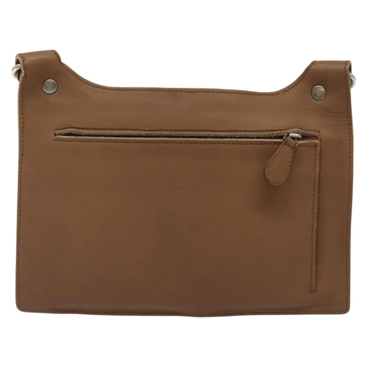 Bottega Veneta Vintage Front Pocket Waist Leather, Brown, Leather, Clutch
