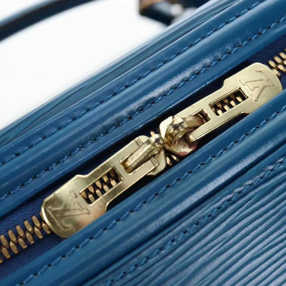 Louis Vuitton Nice Train Case Epi Leather, Blue, Leather, Handbag