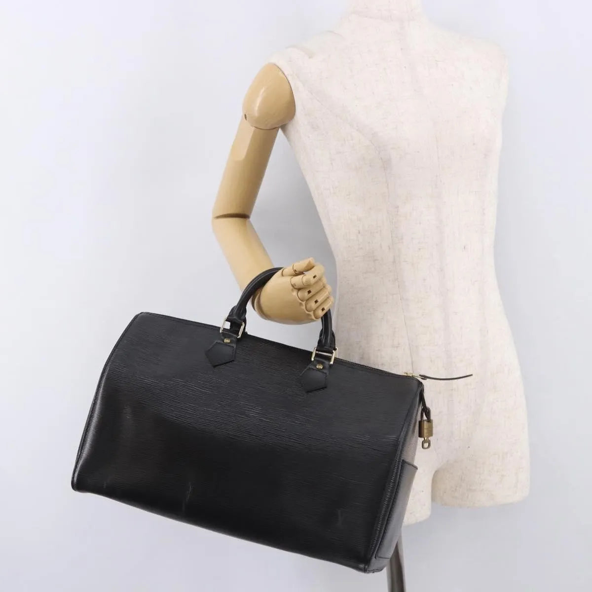Louis Vuitton Speedy Epi Leather, Black, Leather, Handbag