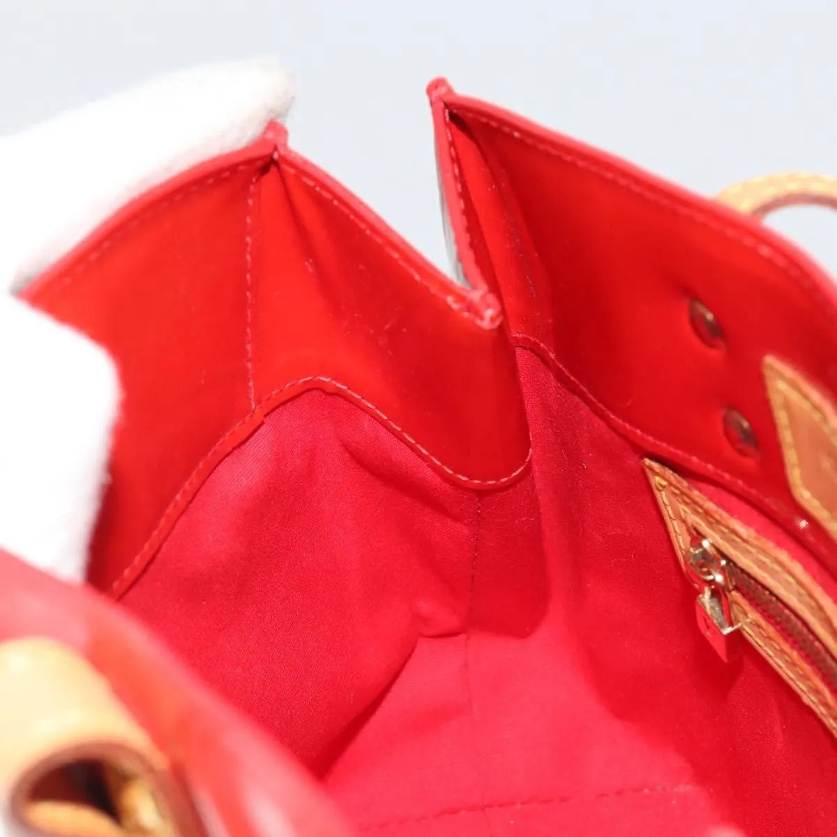 Louis Vuitton Reade Monogram Vernis, Red, Patent Leather, Handbag