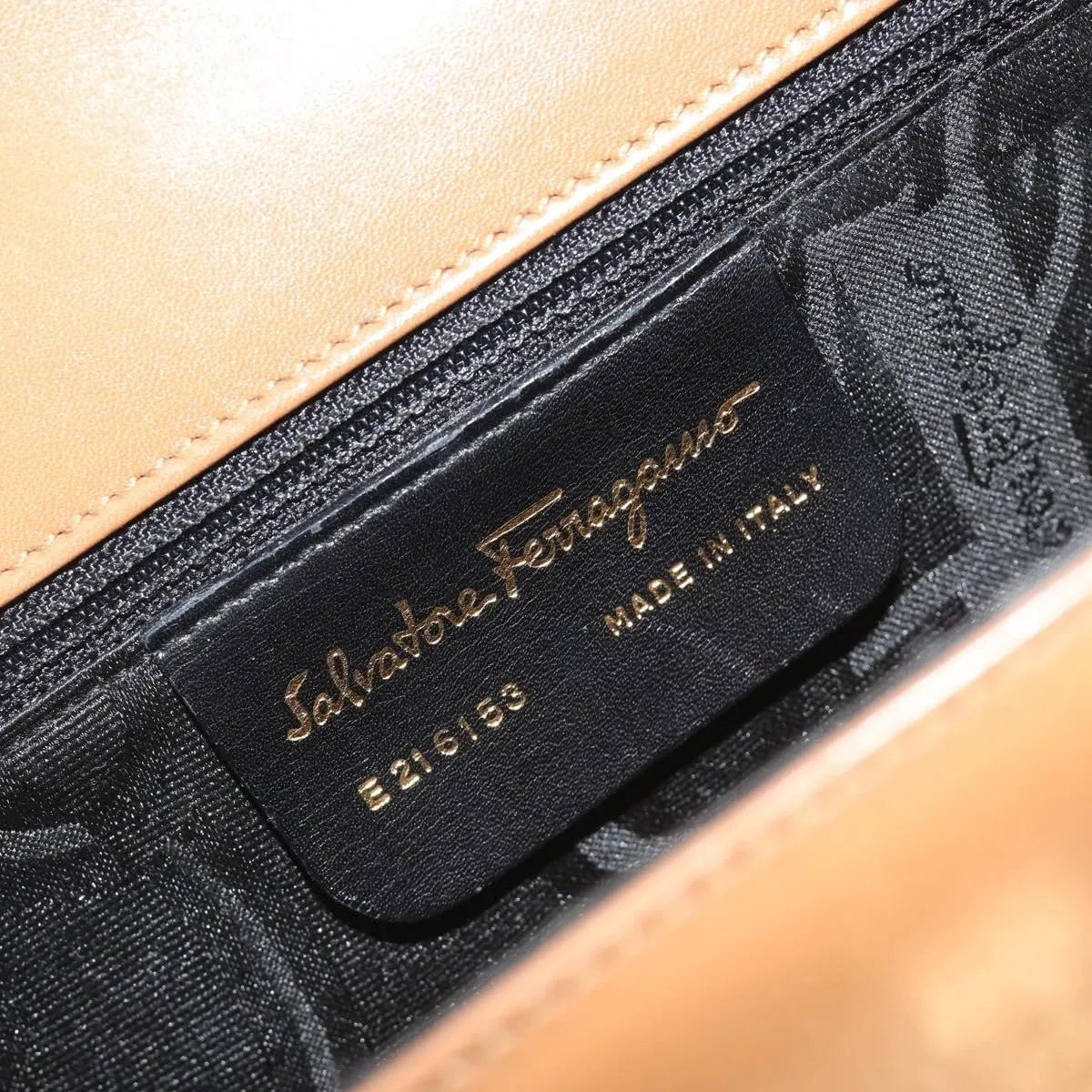 Salvatore Ferragamo Gancini Leather, Brown, Leather, Shoulder Bag