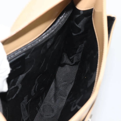 Salvatore Ferragamo Gancini Patent Leather, Beige, Patent Leather, Shoulder Bag