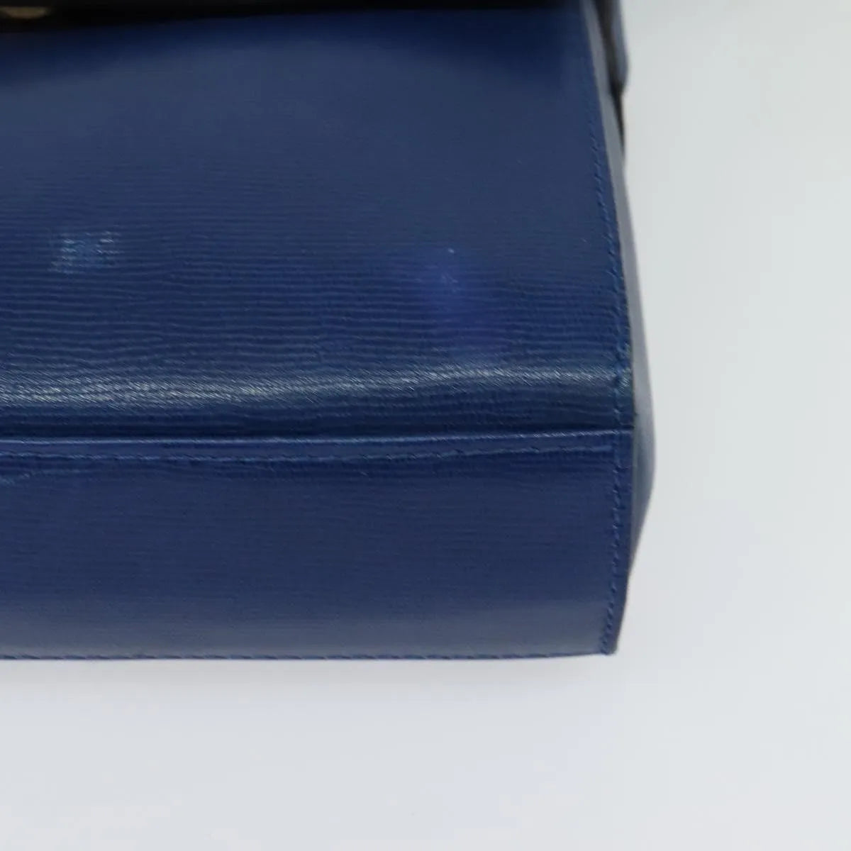 Celine Vintage Circle Logo Leather, Blue, Leather, Shoulder Bag