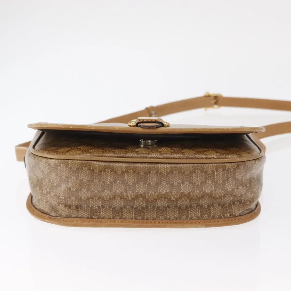 Celine Vintage Macadam Canvas, Beige, Canvas, Shoulder Bag