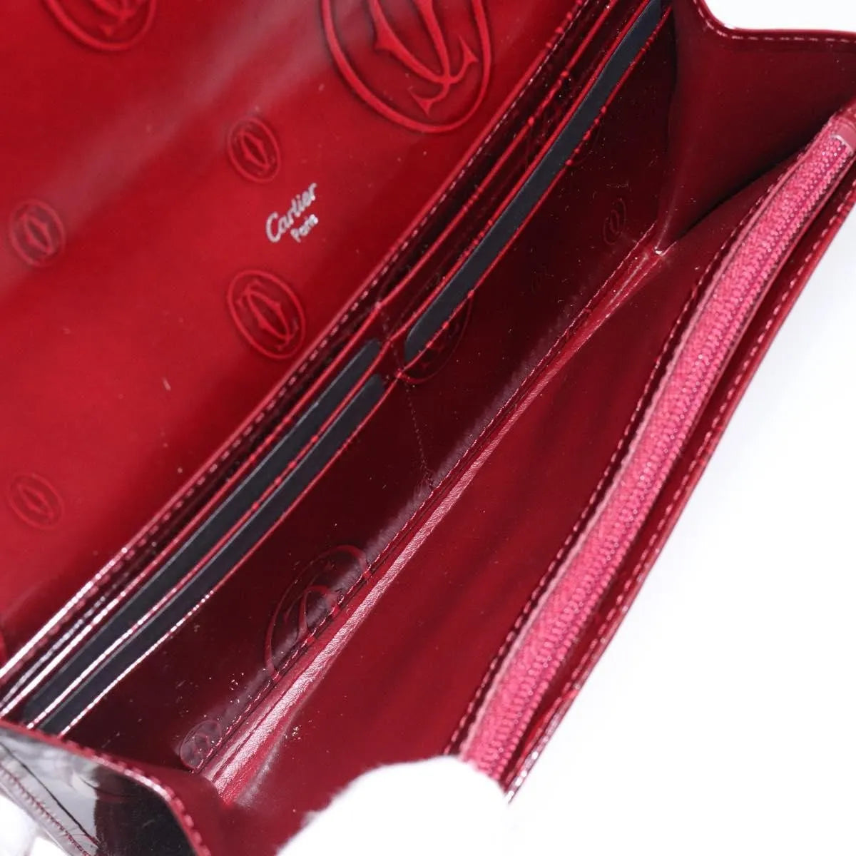Cartier Happy Birthday Long Patent leather, Burgundy, Patent Leather, Wallet