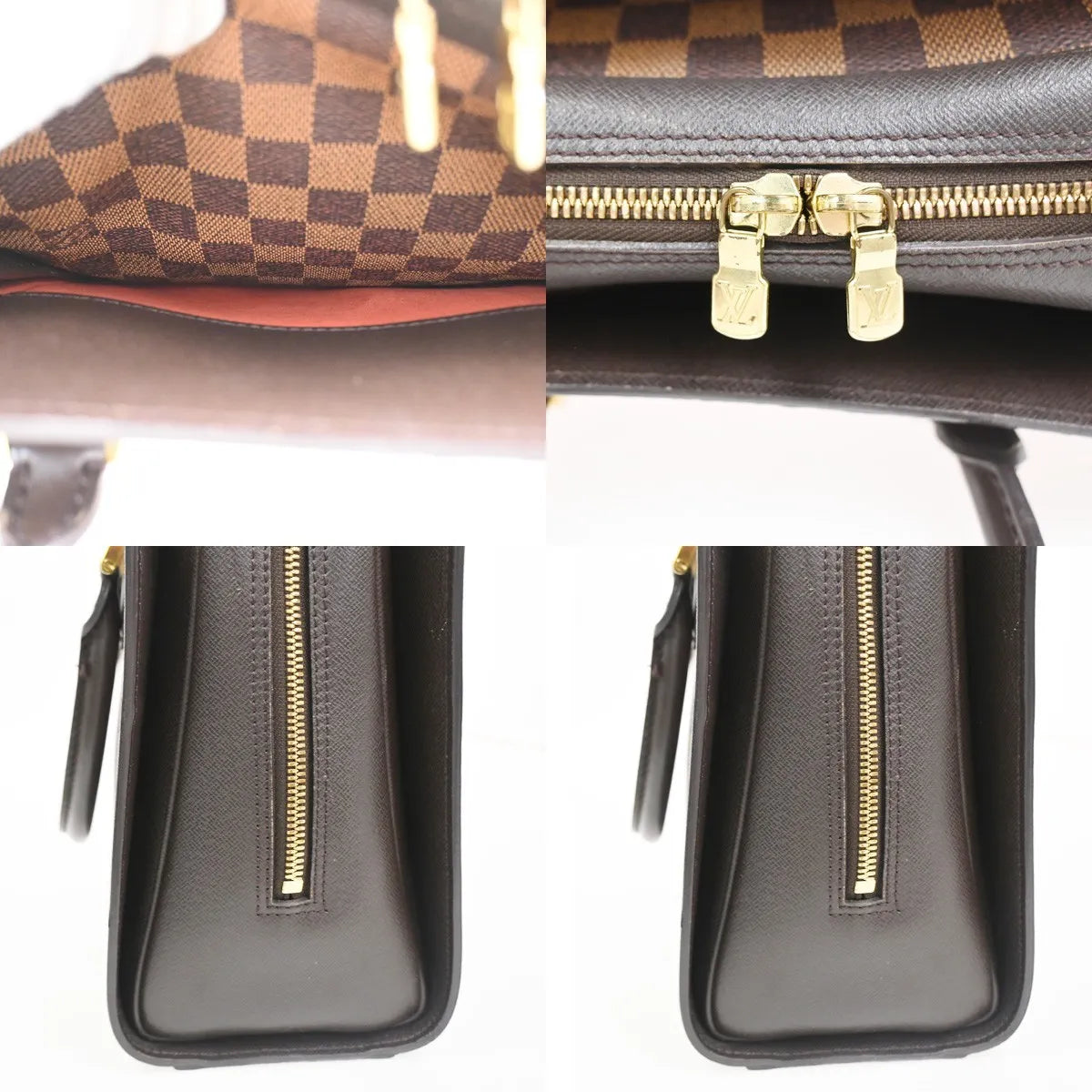 Louis Vuitton Triana Damier, Brown, Leather, Handbag