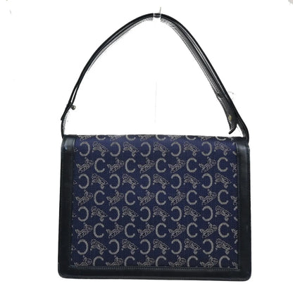 Celine Horse Carriage Canvas and Leather, Navy, Canvas, Shoulder Bag