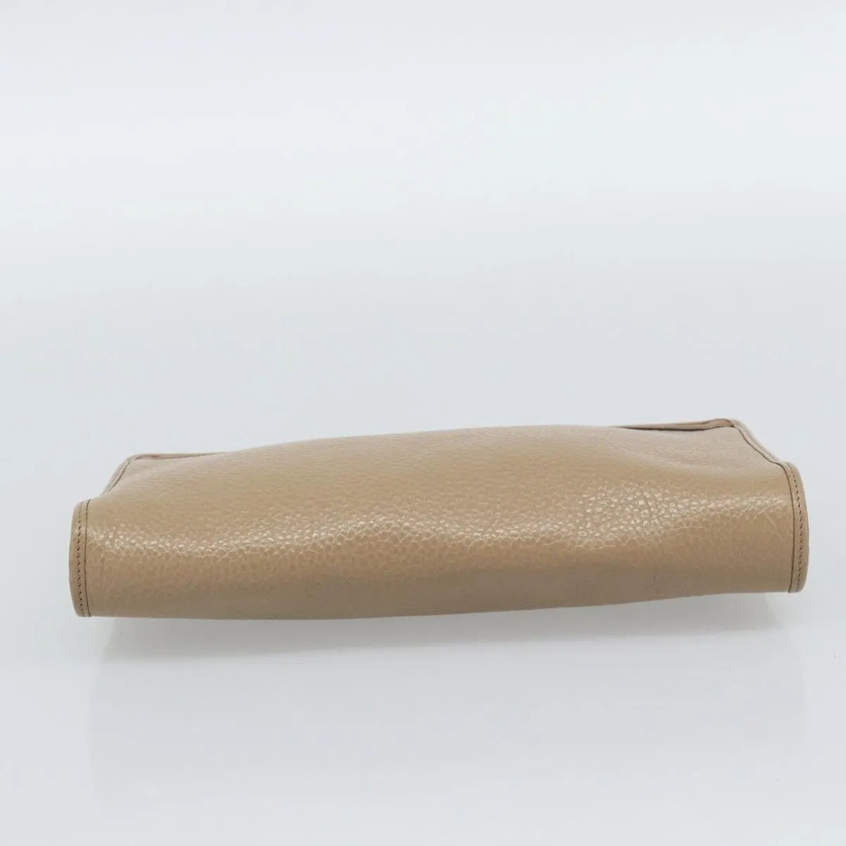 Christian Dior Vintage Zip Pochette Leather, Beige, Leather, Clutch