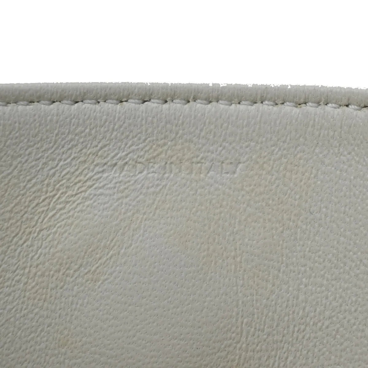 Celine Triangle Leather, White, Leather, Shoulder Bag