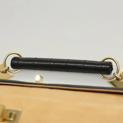 Chanel Chocolate Bar Handbag Lambskin, Beige, Leather, Handbag
