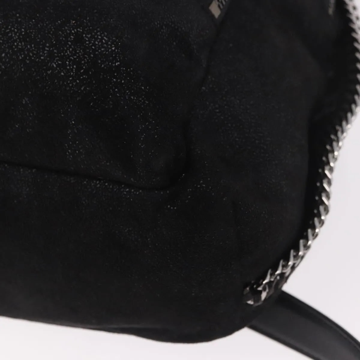 Stella McCartney Falabella Front Zip Shaggy Deer, Black, Polyester, Backpack