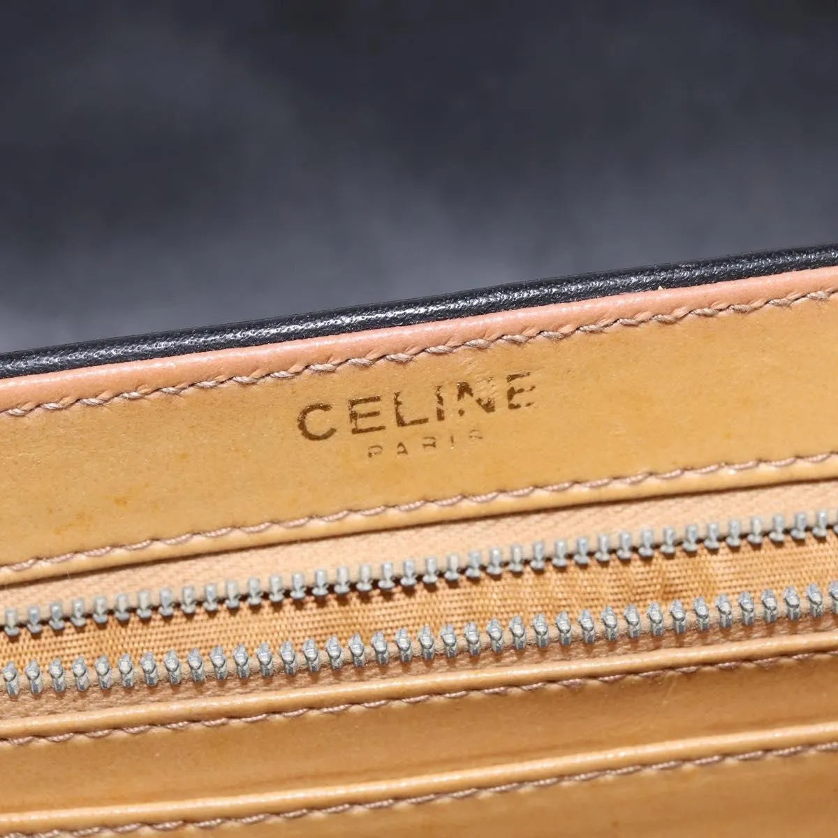 Celine Vintage Leather, Black, Leather, Shoulder Bag