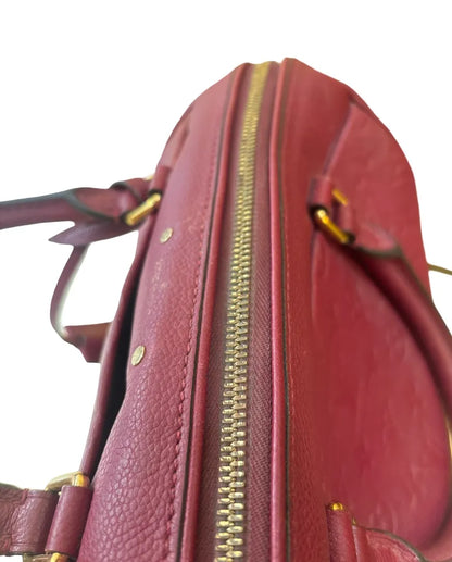 Louis Vuitton Speedy Bandouliere Monogram Empreinte Leather, Burgundy, Leather, Handbag