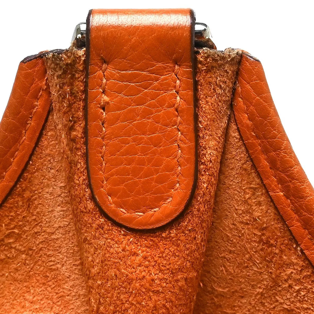 Hermes Evelyne Bag Gen I Clemence, Orange, Leather, Handbag