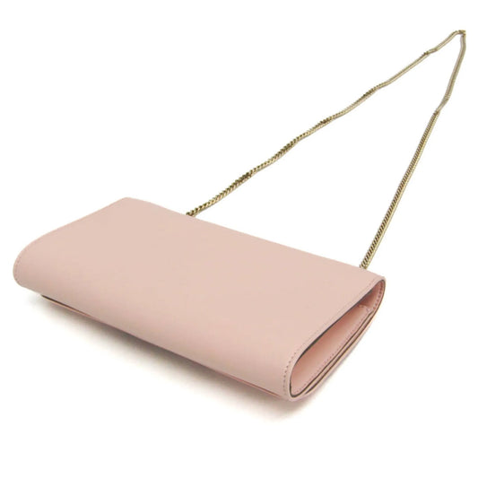 Chloe Bow Detail Wallet on Chain Leather, Pink, Leather, Clutch