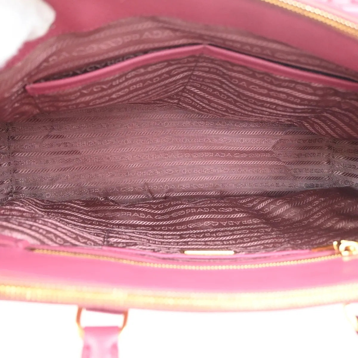 Prada Double Zip Lux Tote Saffiano Leather, Pink, Leather, Handbag