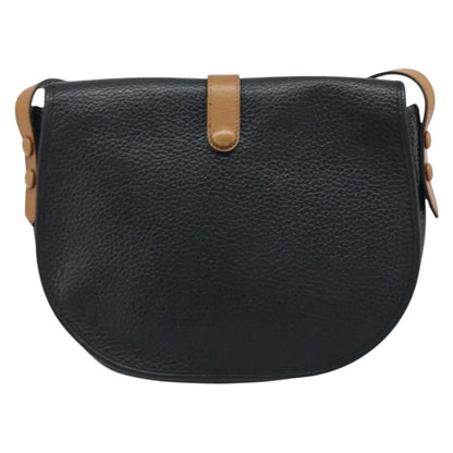 Christian Dior Vintage CD Logo Leather, Black, Leather, Shoulder Bag