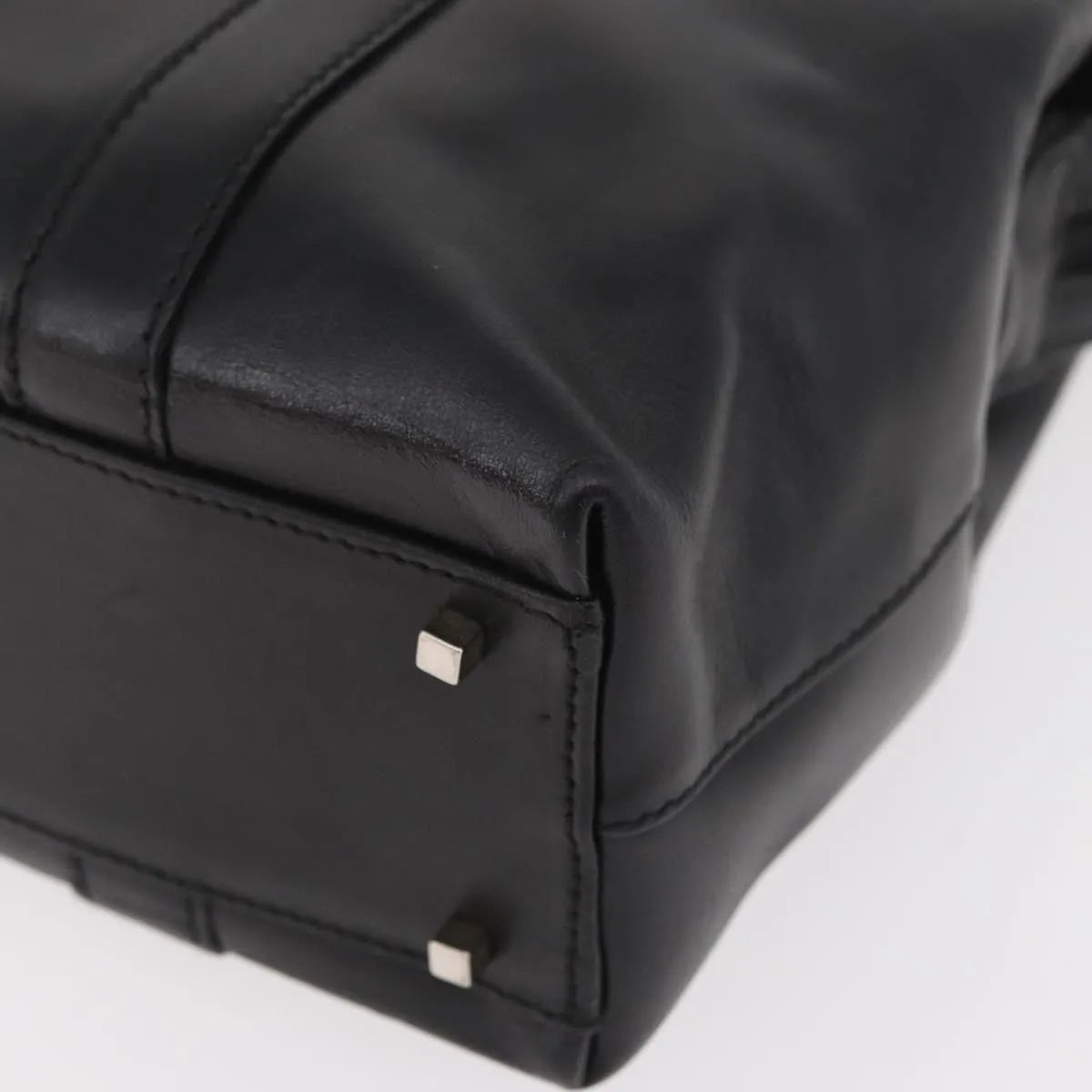 Salvatore Ferragamo Vintage Leather, Black, Leather, Tote Bag