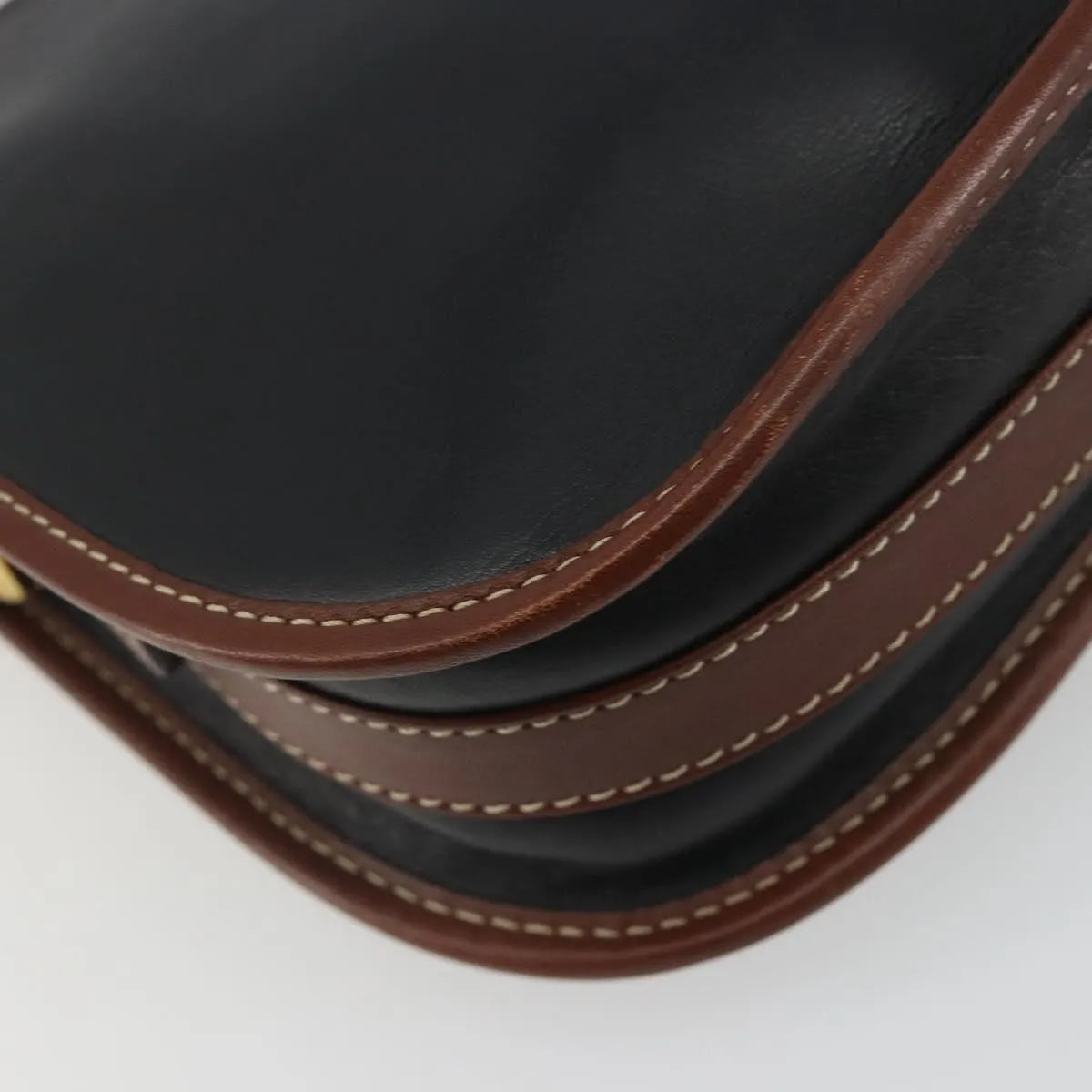 Celine Vintage Flap Leather, Black, Leather, Shoulder Bag