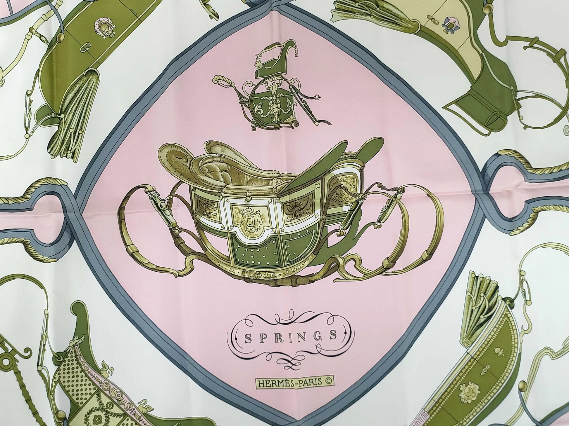 Hermes Carré 90 Silk multicolor, Pink, Silk, Scarf