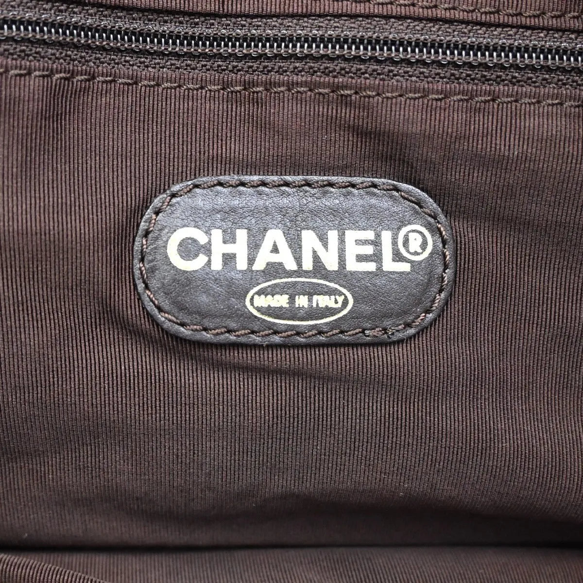 Chanel Vintage CC Tote Canvas with Leather, Beige, Canvas, Tote Bag