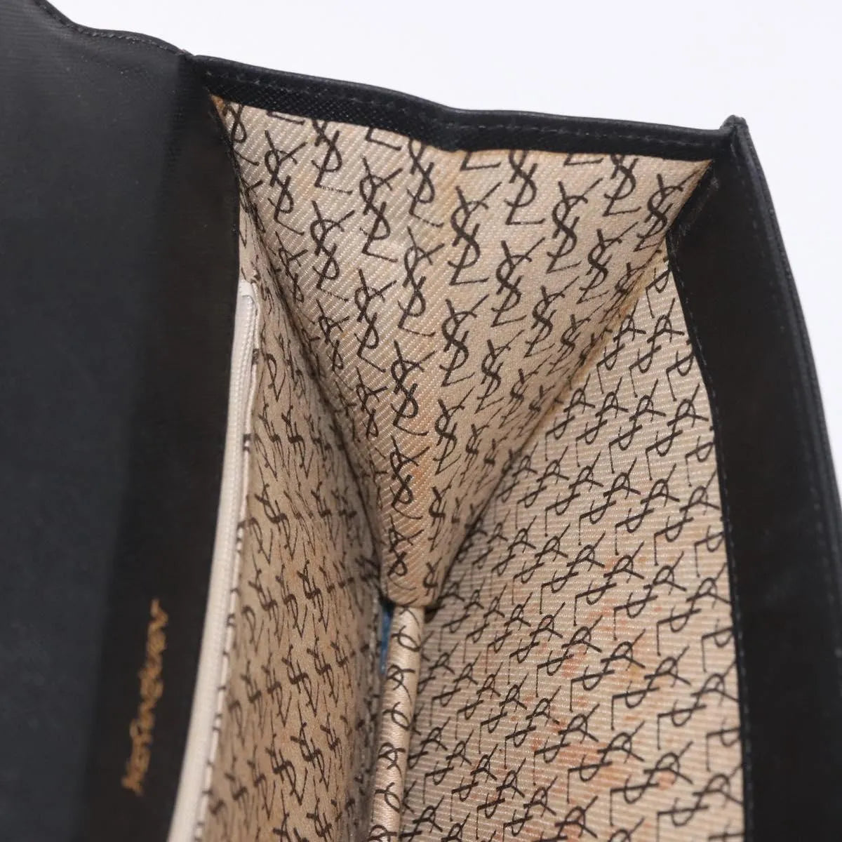 Saint Laurent Vintage Leather, Black, Leather, Clutch