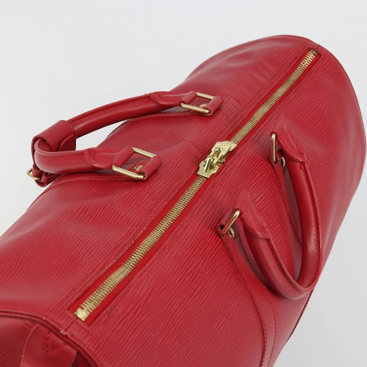 Louis Vuitton Keepall Epi, Red, Leather, Travel Bag