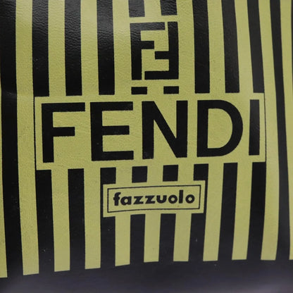 Fendi Fazzuolo Leather, Black, Leather, Tote Bag