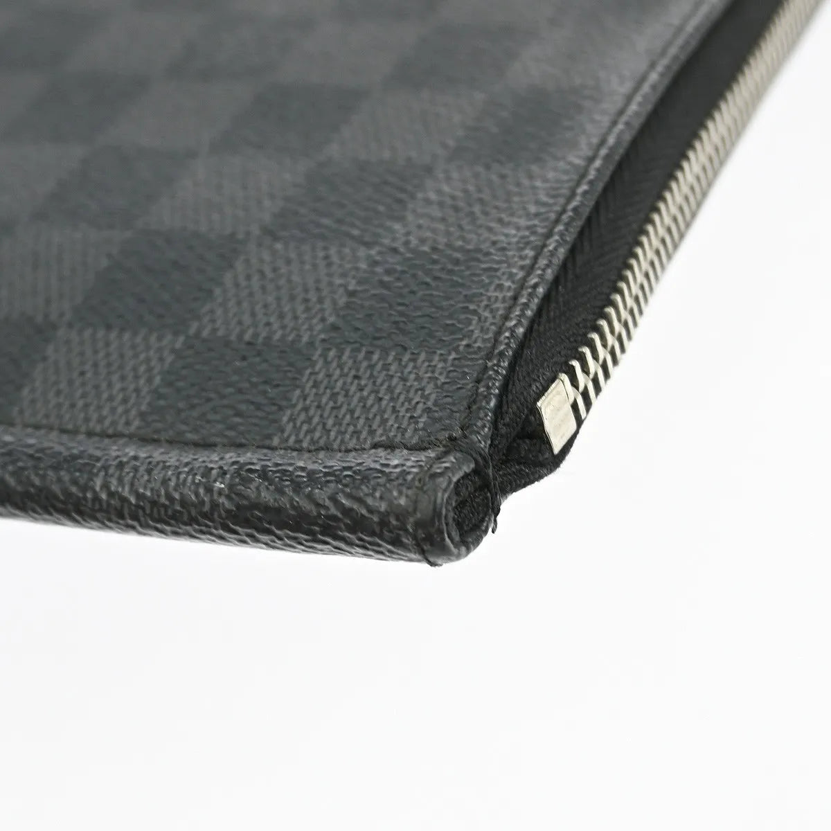 Louis Vuitton Poche Documents Damier Graphite, Gray, Canvas, Clutch