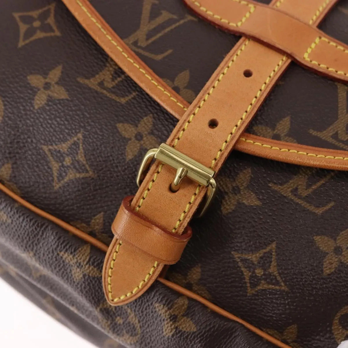 Louis Vuitton Saumur Canvas, Brown, Canvas, Shoulder Bag