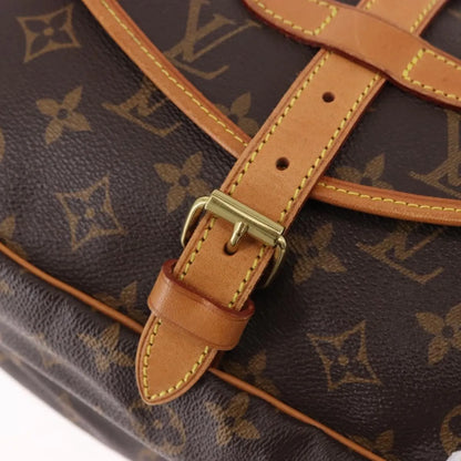 Louis Vuitton Saumur Canvas, Brown, Canvas, Shoulder Bag