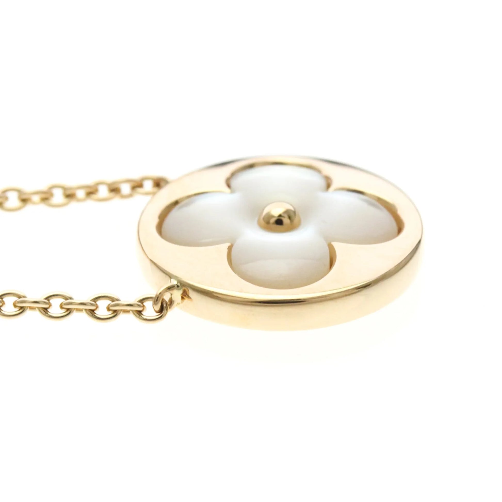 Louis Vuitton Color Blossom Medallion Pendant 18K Rose Gold with Mother of Pearl and Diamond, Gold, Pink Gold, Necklace