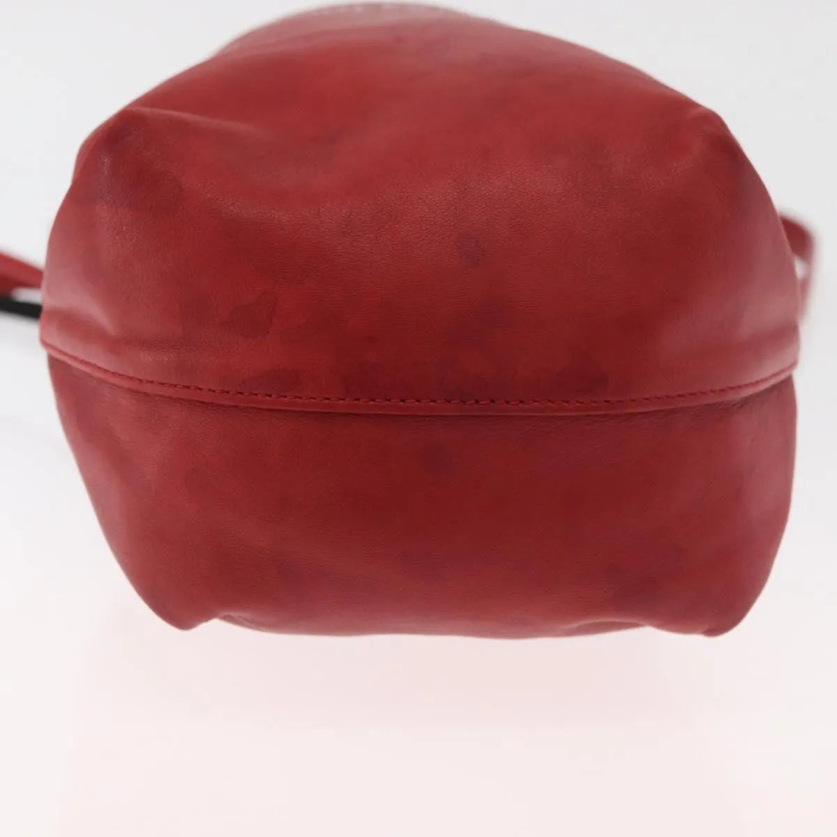 Saint Laurent Teddy Bucket Leather, Red, Leather, Shoulder Bag