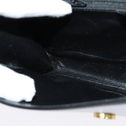 Celine Vintage Circle Logo Leather, Black, Leather, Shoulder Bag
