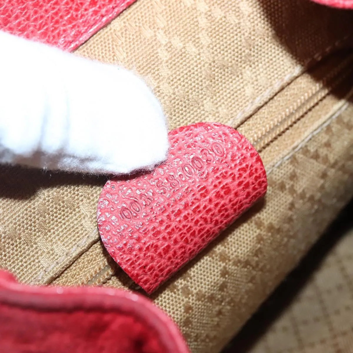 Gucci Vintage Bamboo Suede, Red, Suede, Backpack