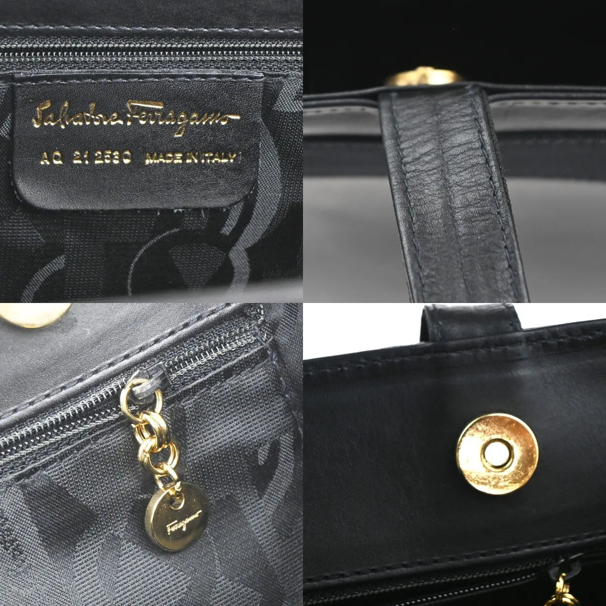 Salvatore Ferragamo Vala tote Leather, Black, Leather, Tote Bag