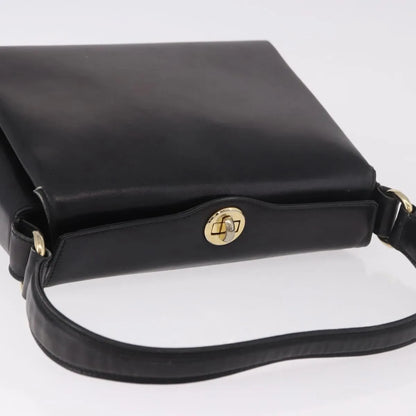 Gucci Vintage Convertible Bamboo Box Leather, Black, Leather, Handbag