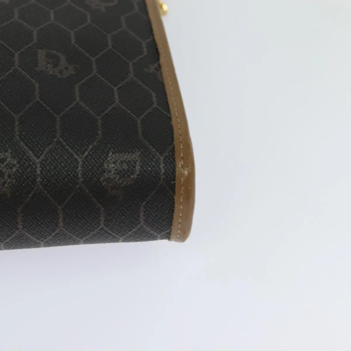Christian Dior Vintage Honeycomb chain Canvas, Black, Canvas, Shoulder Bag