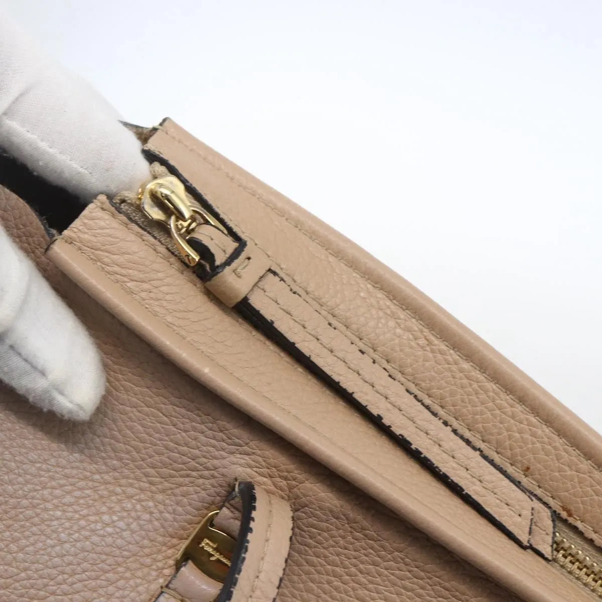 Salvatore Ferragamo Vala tote Leather, Beige, Leather, Tote Bag