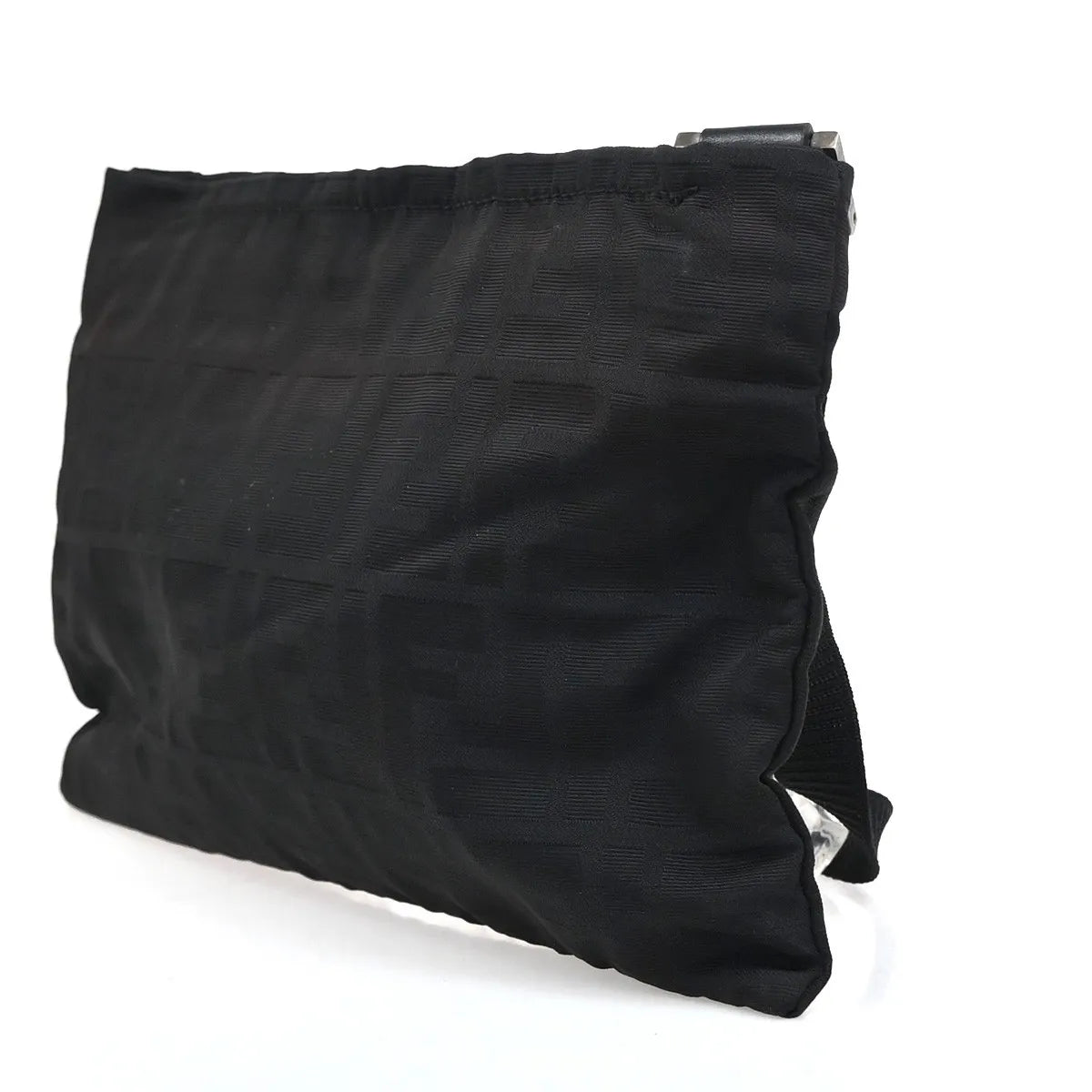 Fendi Logo Zucca Zucca, Black, Canvas, Shoulder Bag